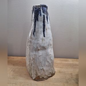 Vintage rough drip glaze brutalist vase